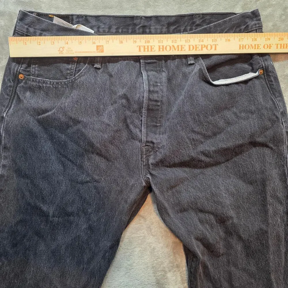 Levi's 501 Jeans Mens 38x30 Black Dark Wash Regular Fit Straight Leg Denim